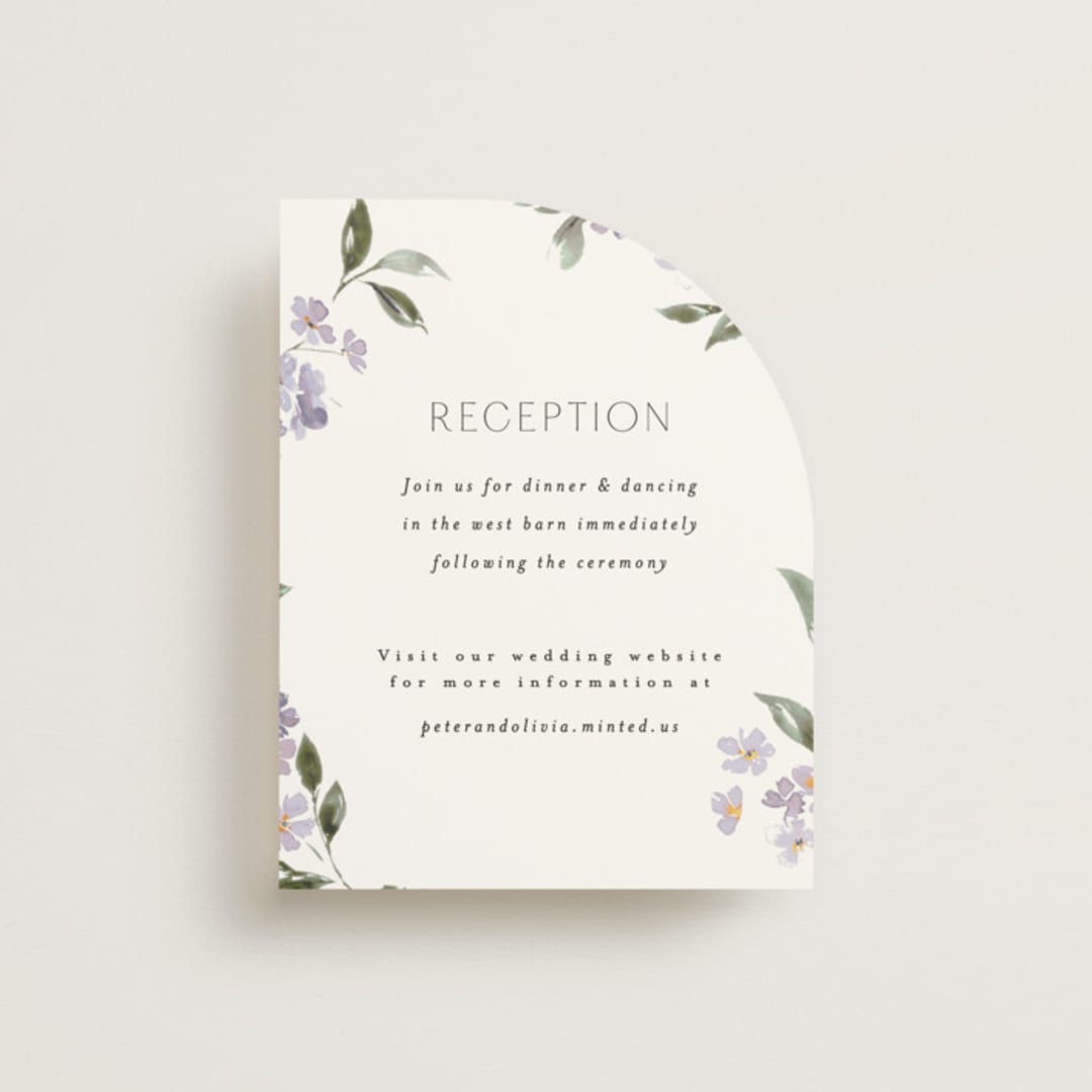 "Sweeping Vine" - Reception Cards in Periwinkle by Itsy Belle Studio - Front