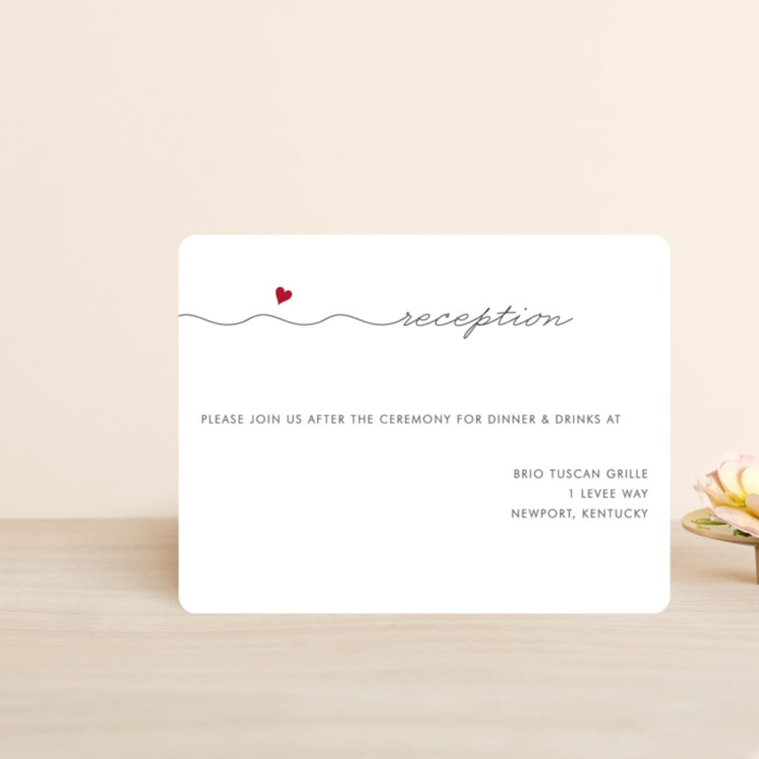 "Love Connection" - Reception Cards in Red Hot by Kim Dietrich Elam - Front