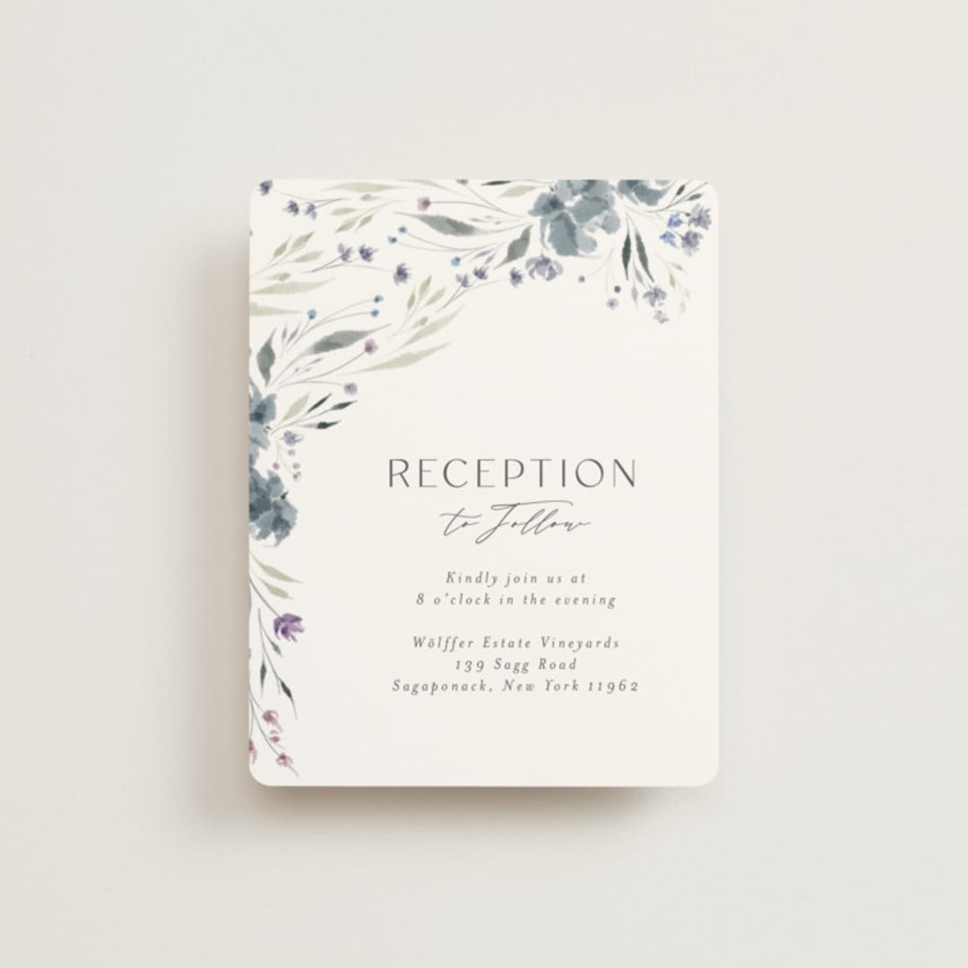 "Violet Cascade" - Reception Cards in Violet by Nicoletta Savod - Front