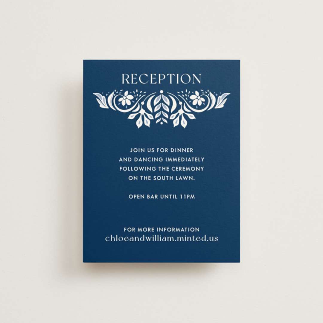 "modern folk" - Reception Cards in Blush by GeekInk Design - Front