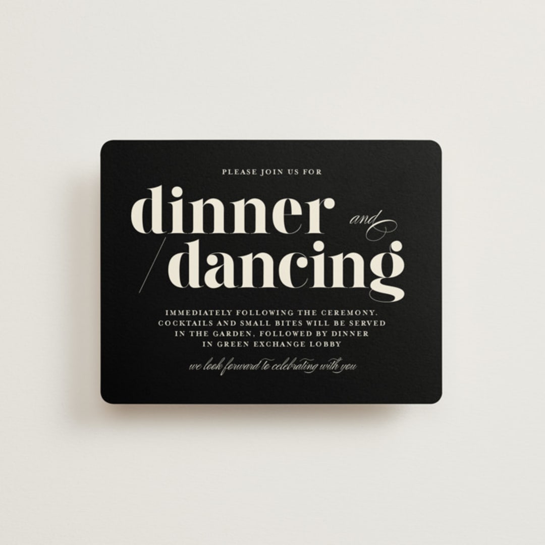 "Big Date" - Reception Cards in Ivory by Anastasia Makarova - Front