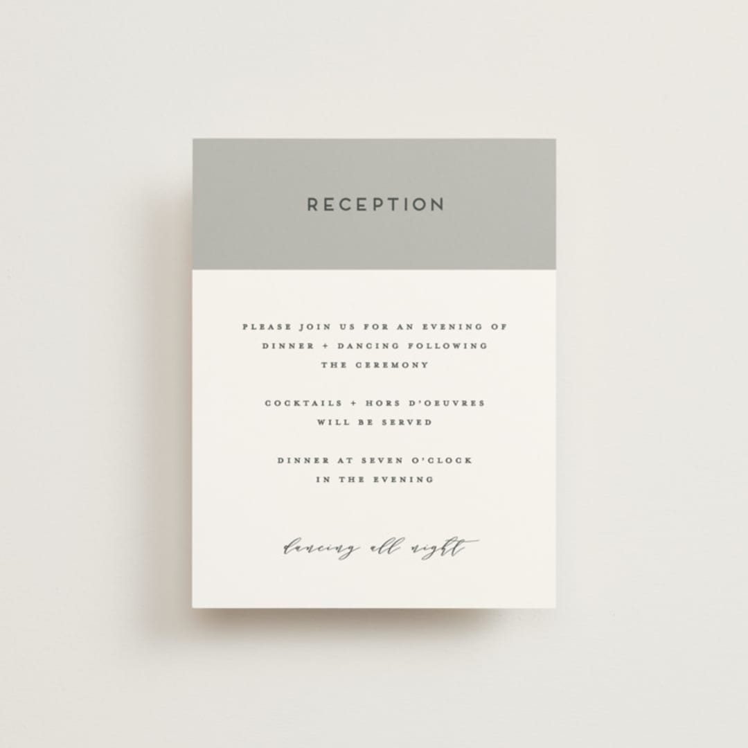 "Picturesque" - Reception Cards in Linen by Christie Garcia - Front