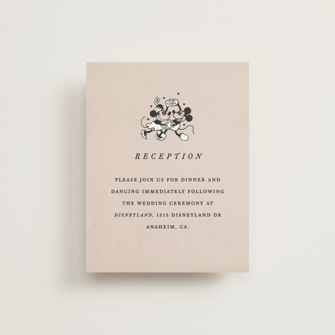 "Disney's Retro Mickey Mouse and Minnie Mouse" - Reception Cards in Retro by Sumak Studio - Front