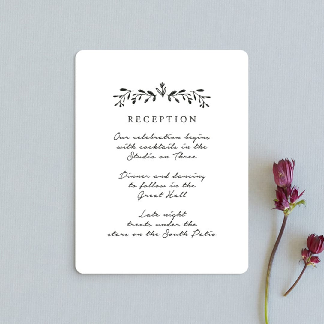 "Charleston" - Reception Cards in Tuxedo by Susan Brown - Front