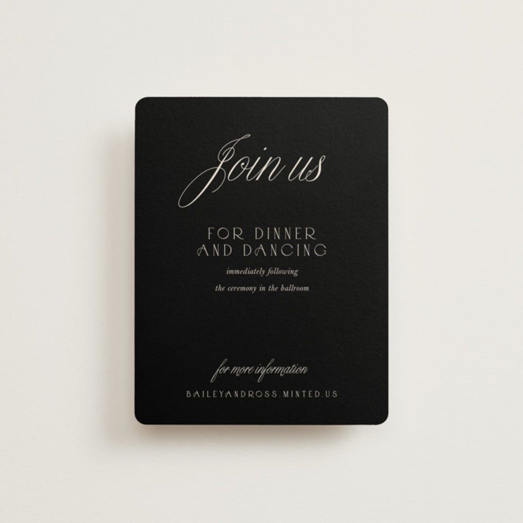 "Refined Beauty" - Reception Cards in Cream by Stacey Day - Front