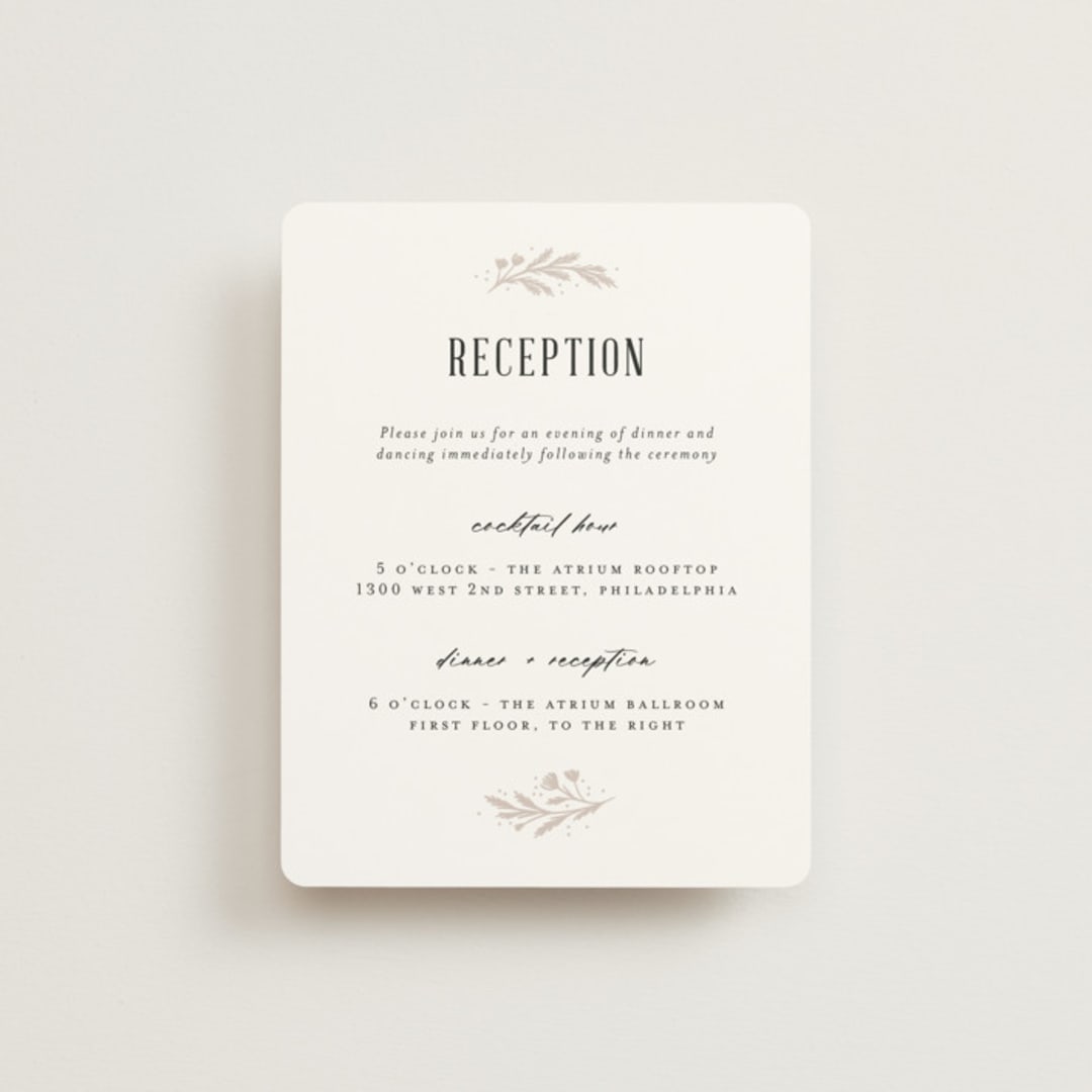 "Operatic" - Reception Cards in Cream by Paper Raven Co. - Front