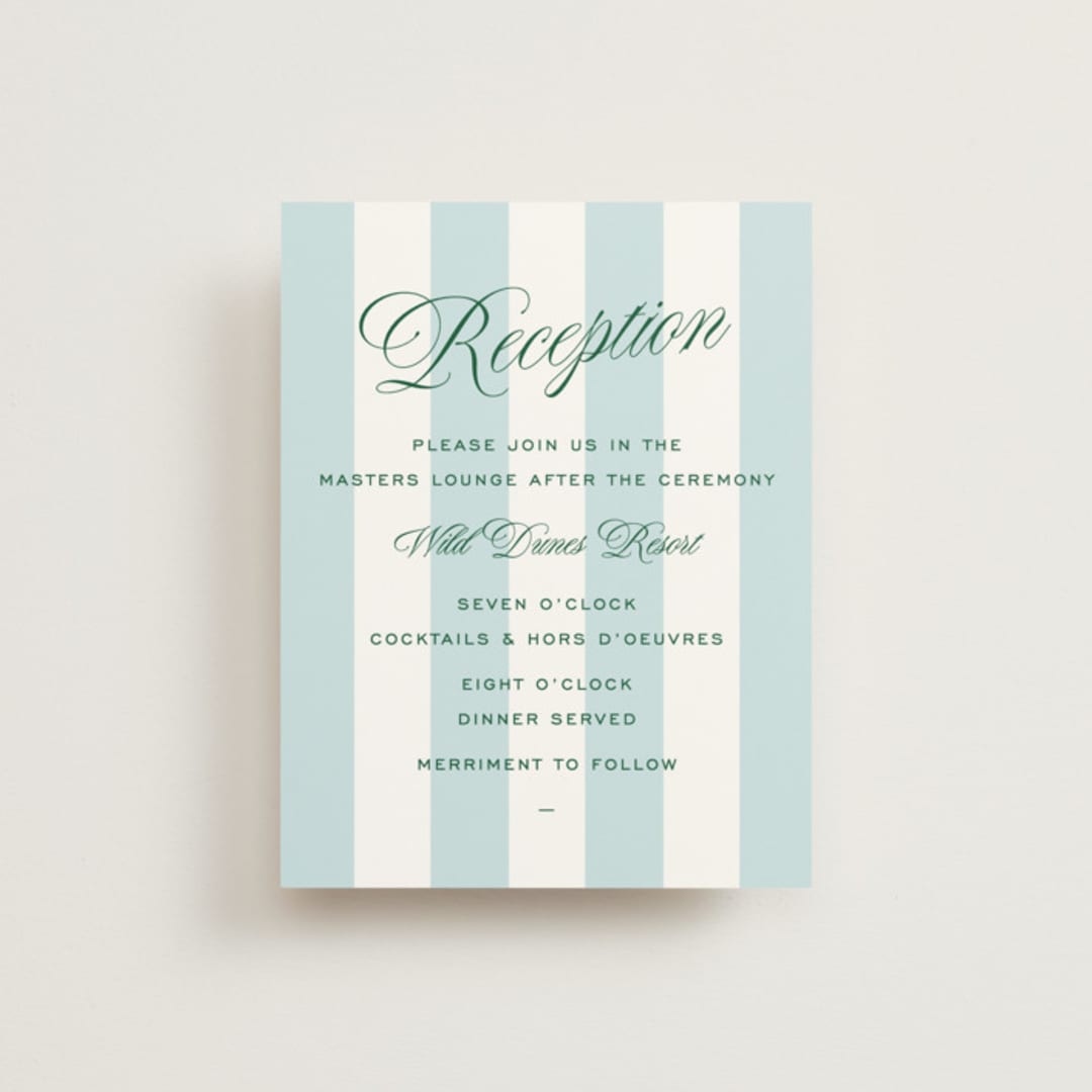 "Island Palm" - Reception Cards in Low Tide by Susan Zinader - Front