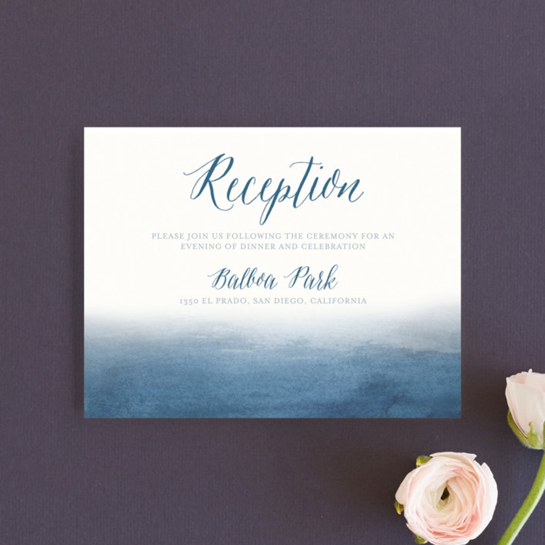 "Garden Rose" - Reception Cards in Garden Rose by Wildfield Paper Co - Front