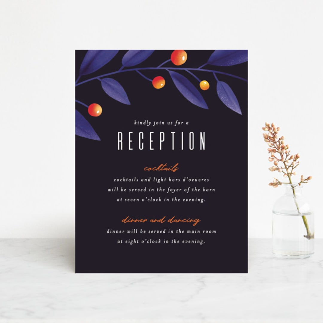 "Fire and Ice" - Reception Cards in Fire by Jessica Corliss - Front