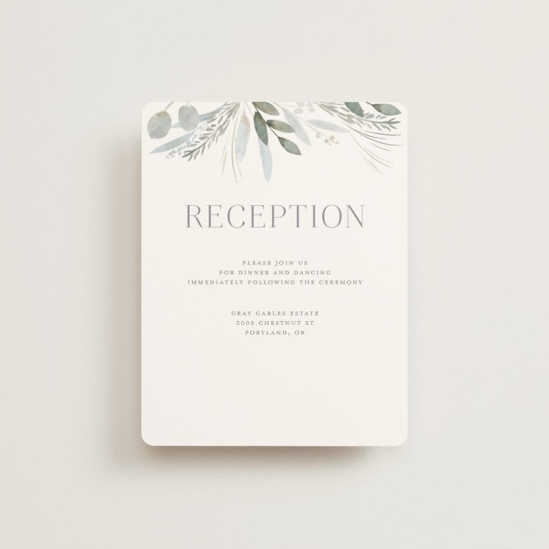 "Amorino" - Reception Cards in Sage by Petra Kern - Front