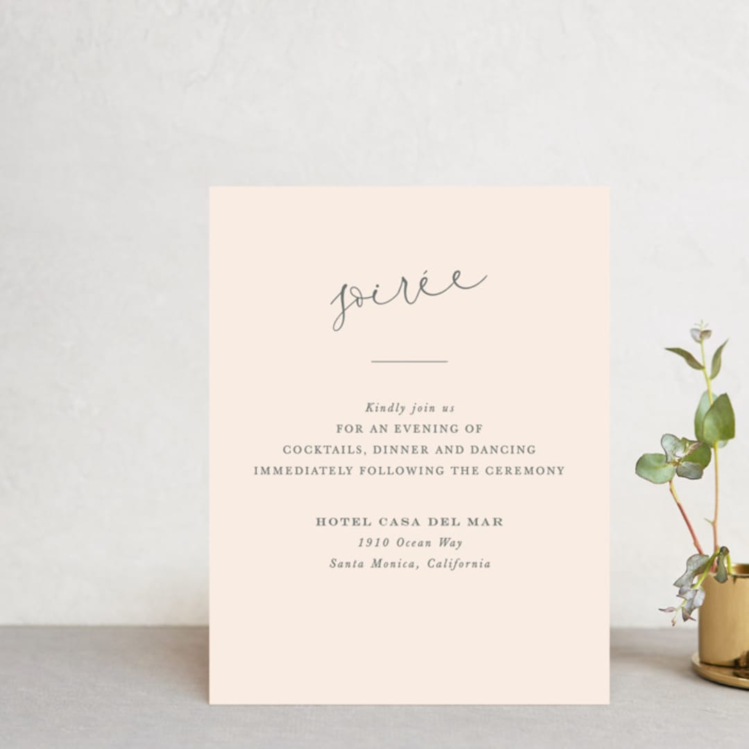 "EverAfter" - Reception Cards in Petal by Rochelle Renee - Front