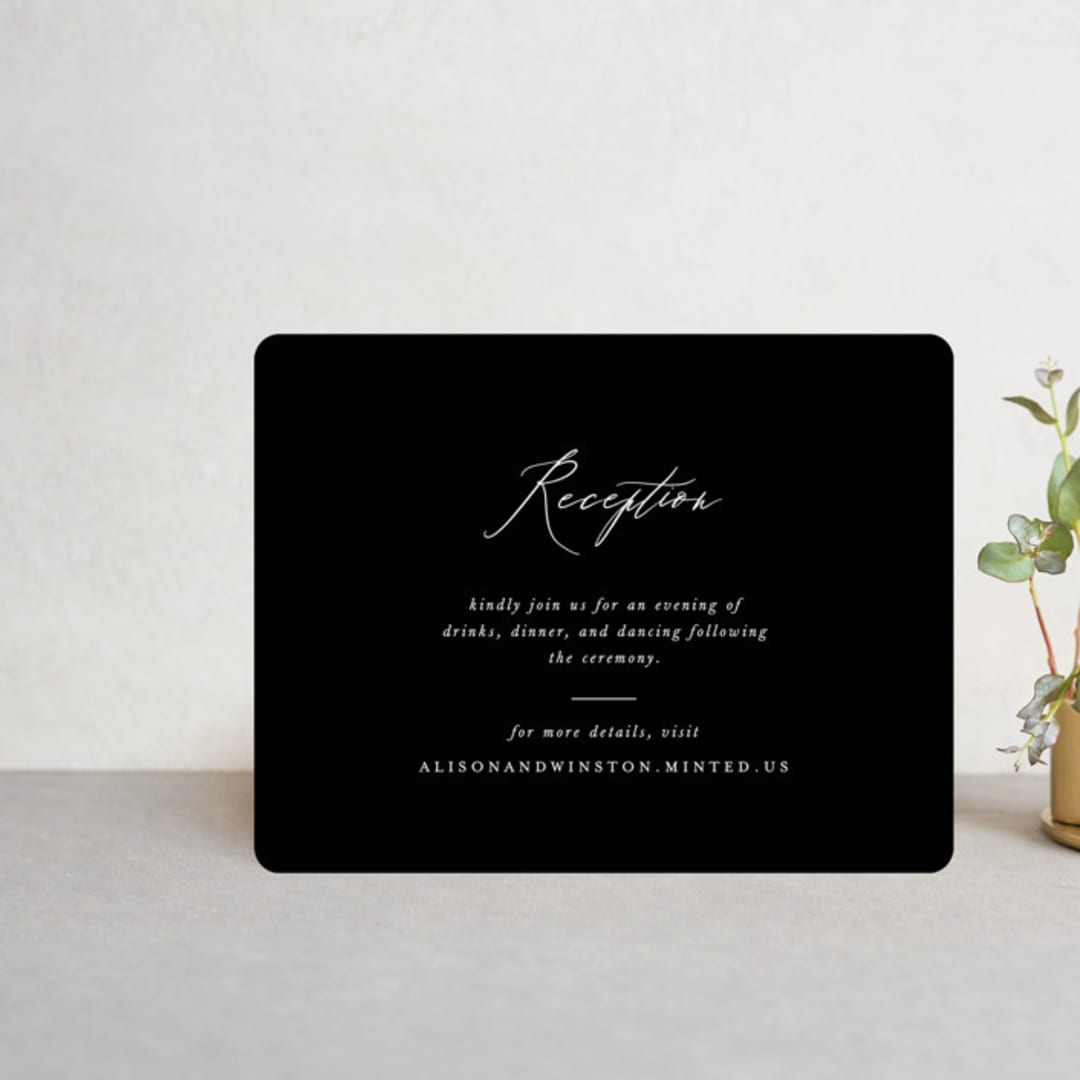 "Timeless" - Reception Cards in Taupe by Leah Bisch - Front