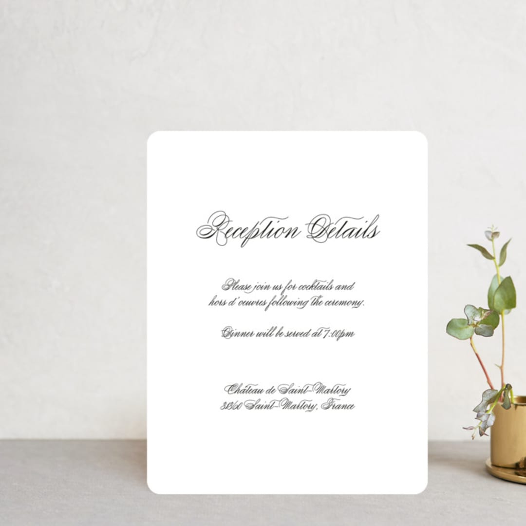 "One and Only" - Reception Cards in Classic Bride by Design Lotus - Front