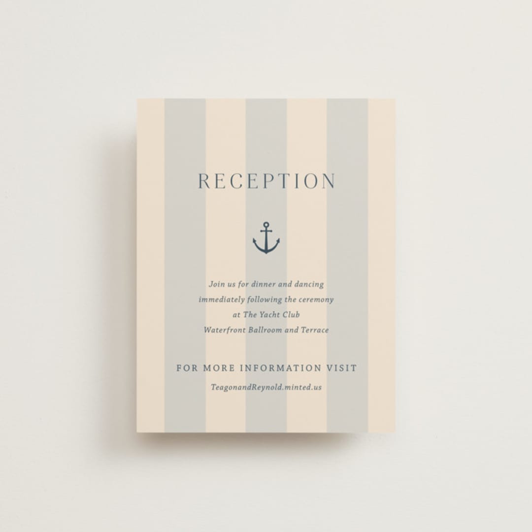 "nautical nuptials" - Reception Cards in Sea Breeze by Rebecca Durflinger - Front
