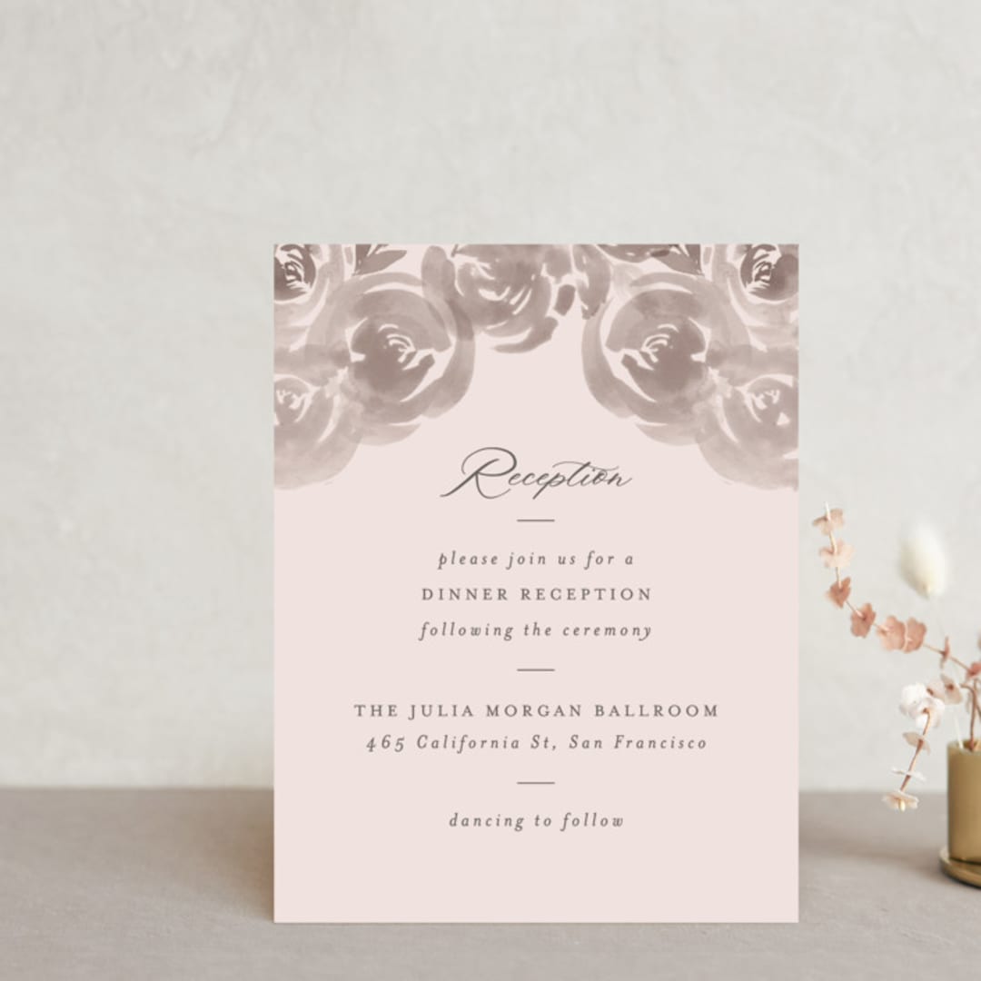 "set in stone" - Reception Cards in Dusty Rose by Mansi Verma - Front