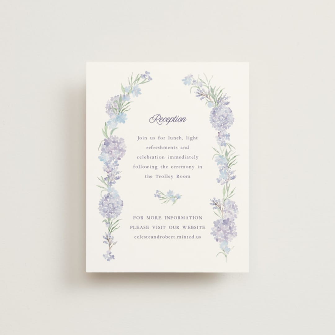 "Hydrangea" - Reception Cards in Toscana by Claudia Orengo - Front