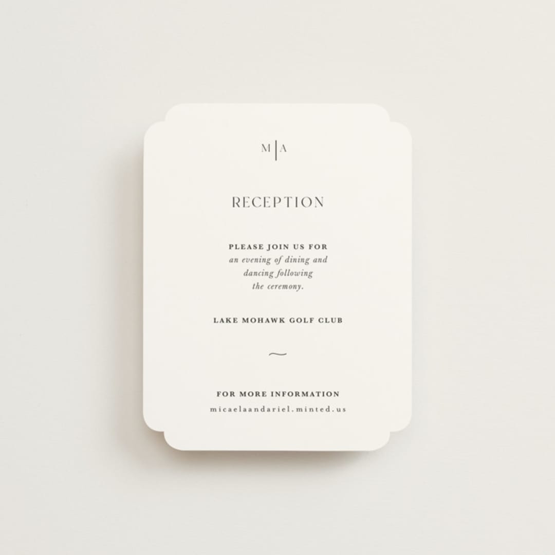 "Classic & Timeless" - Reception Cards in Obsidian by Lucrecia Caporale - Front