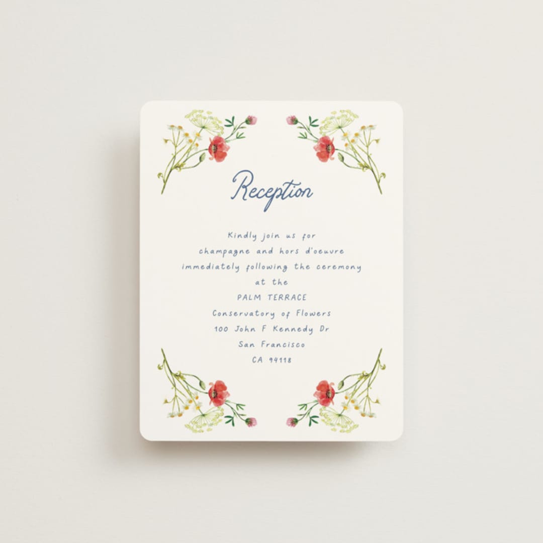 "Wildflower Romance" - Reception Cards in Ivory by frau brandt - Front
