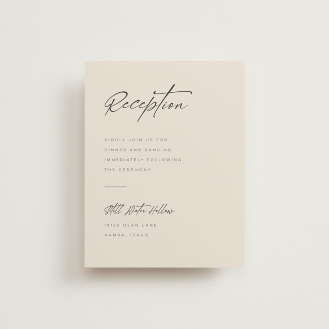 "Modernline" - Reception Cards in Cotton by April Astudillo - Front
