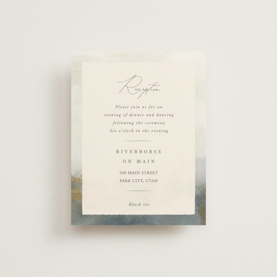 "Lakefront" - Reception Cards in Natural by Robert and Stella - Front