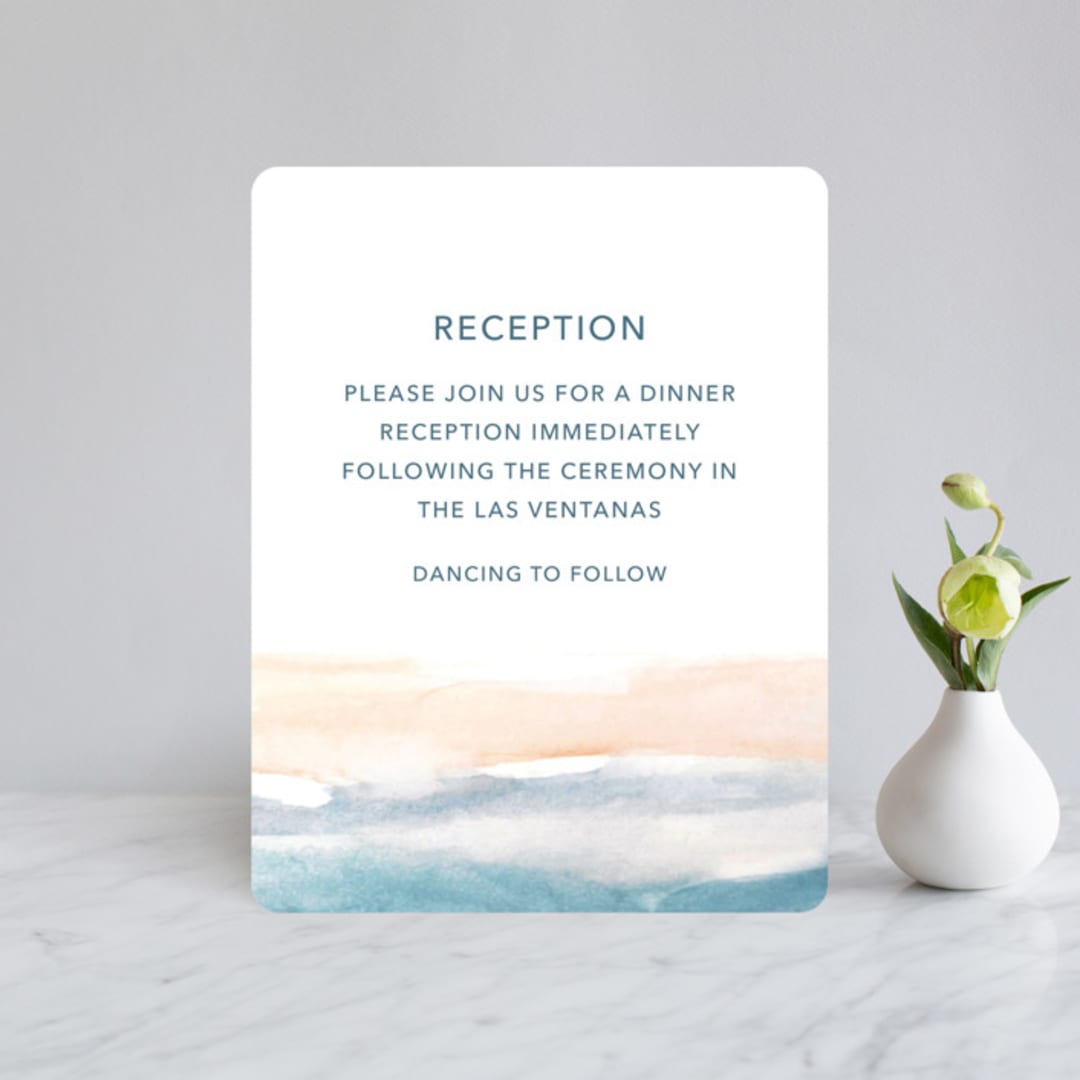 "Sea and Sand" - Reception Cards in Cortez by Jenny Partrite - Front