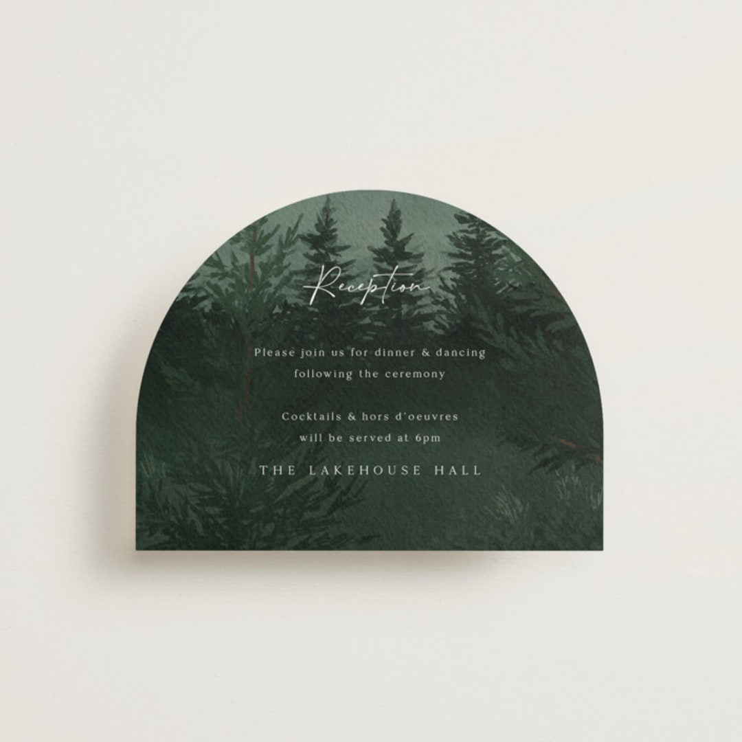 "The Forest" - Reception Cards in Jade by Elly - Front