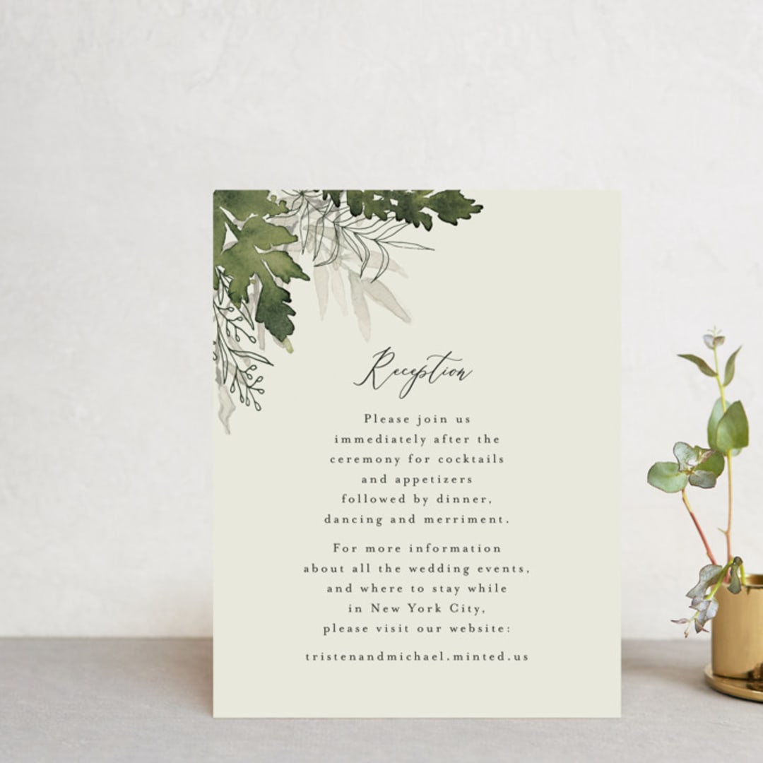 "Love springs eternal" - Reception Cards in Fern by Chris Griffith - Front