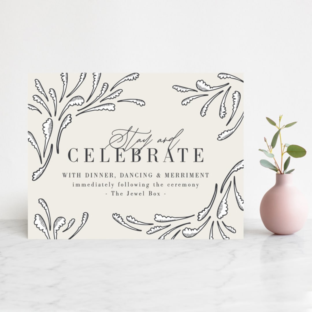 "FancySchmancy" - Reception Cards in Classic by Jen Owens - Front