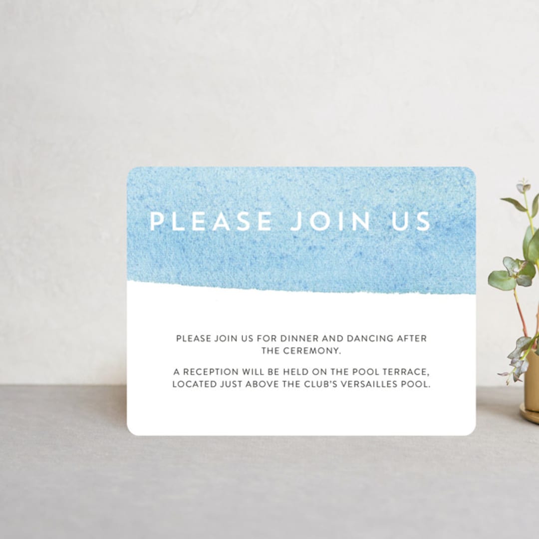 "Painted Sea" - Reception Cards in Sea by Laura Condouris - Front