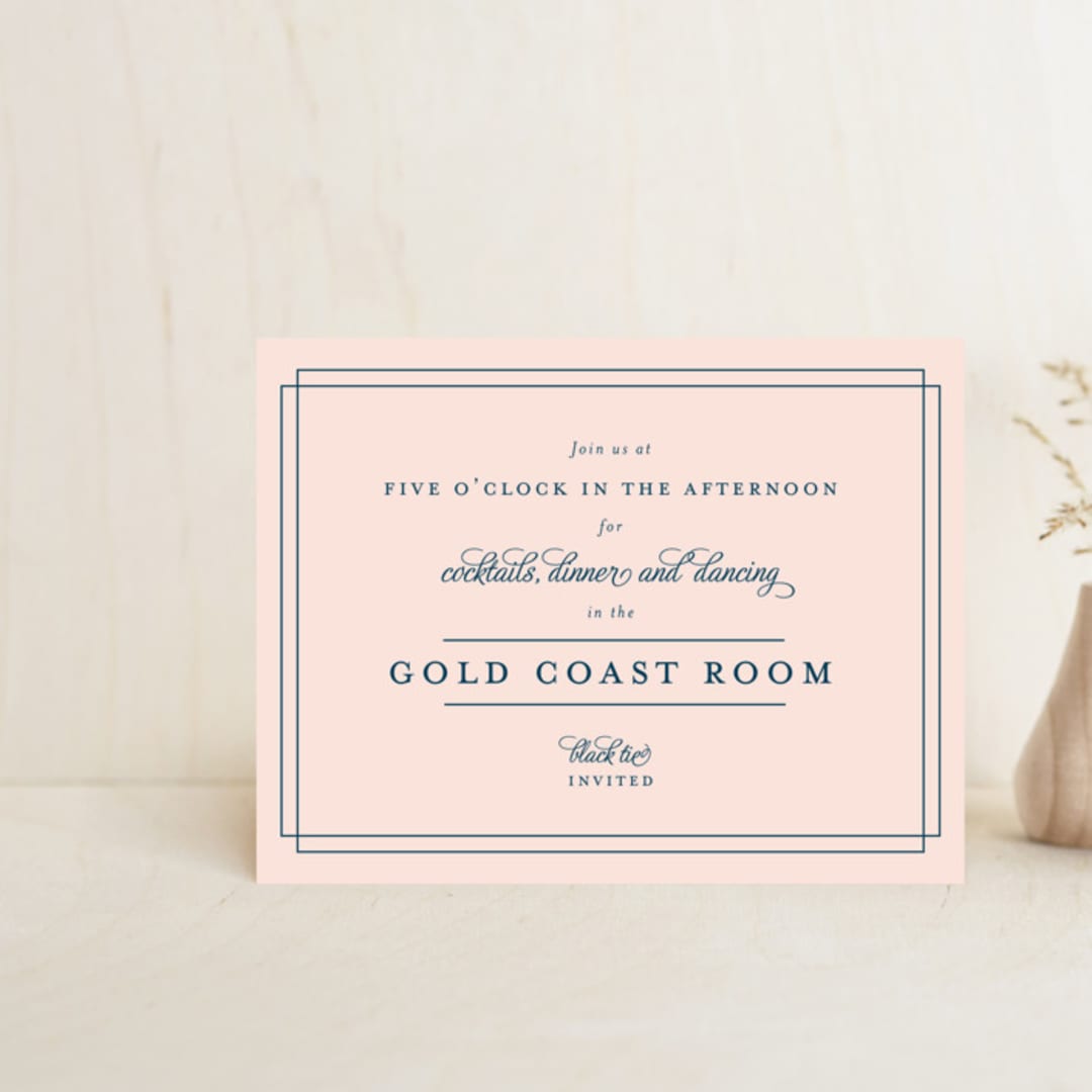 "Chic Gala" - Reception Cards in Cotton Candy by Kimberly FitzSimons - Front