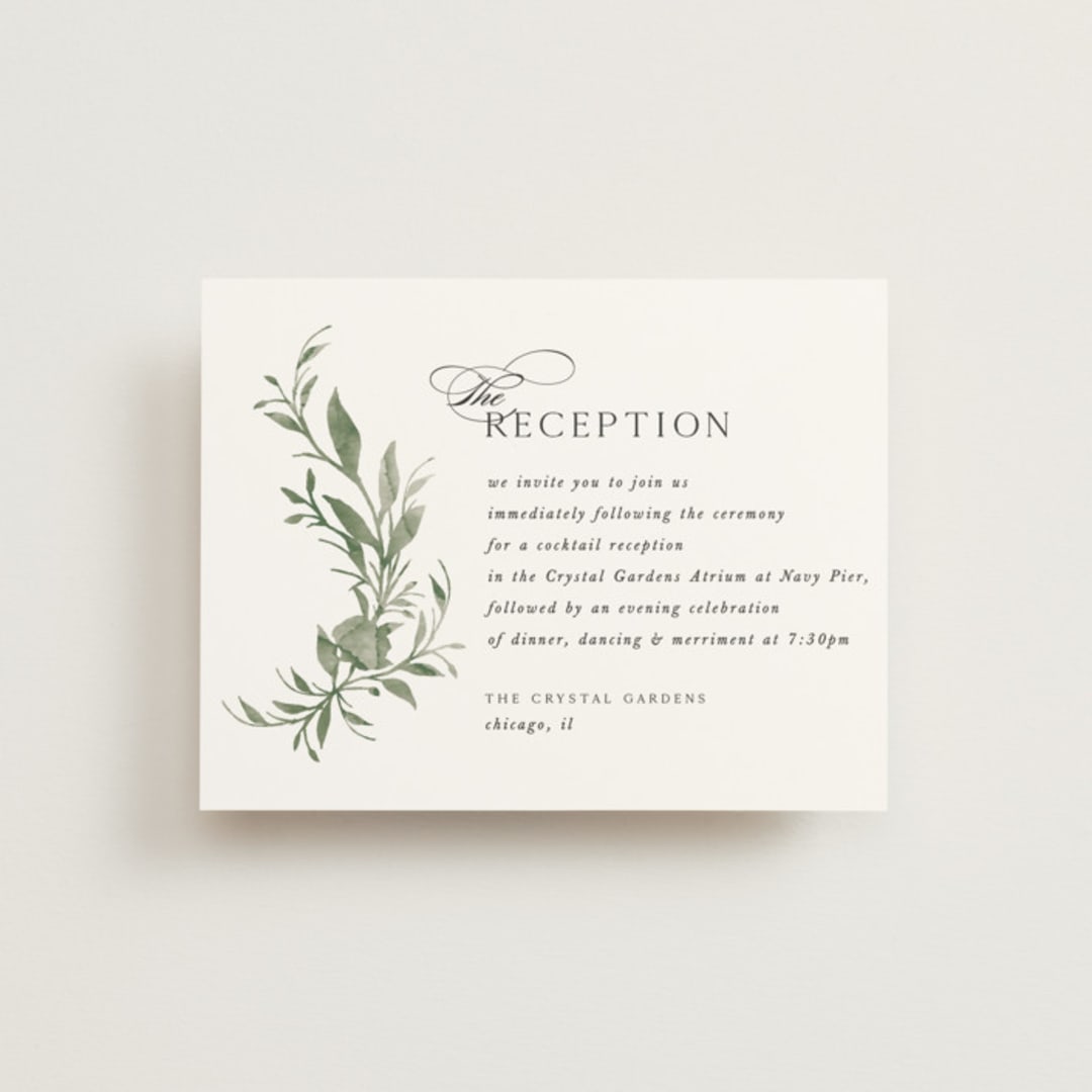 "Carolina" - Reception Cards in Meadow by Melanie Kosuge - Front