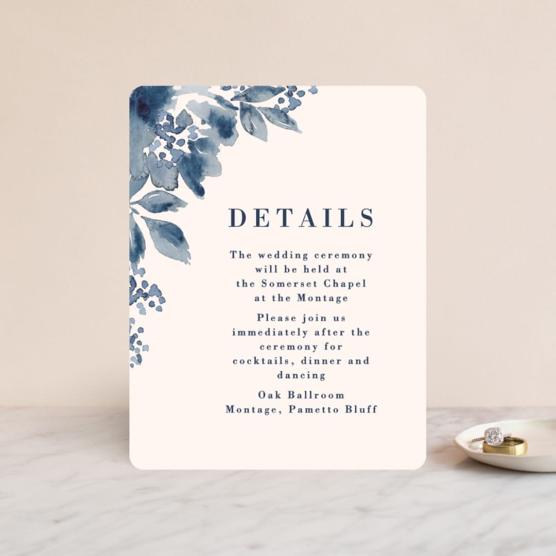 "Southern Comfort" - Reception Cards in French Blue by Chris Griffith - Front