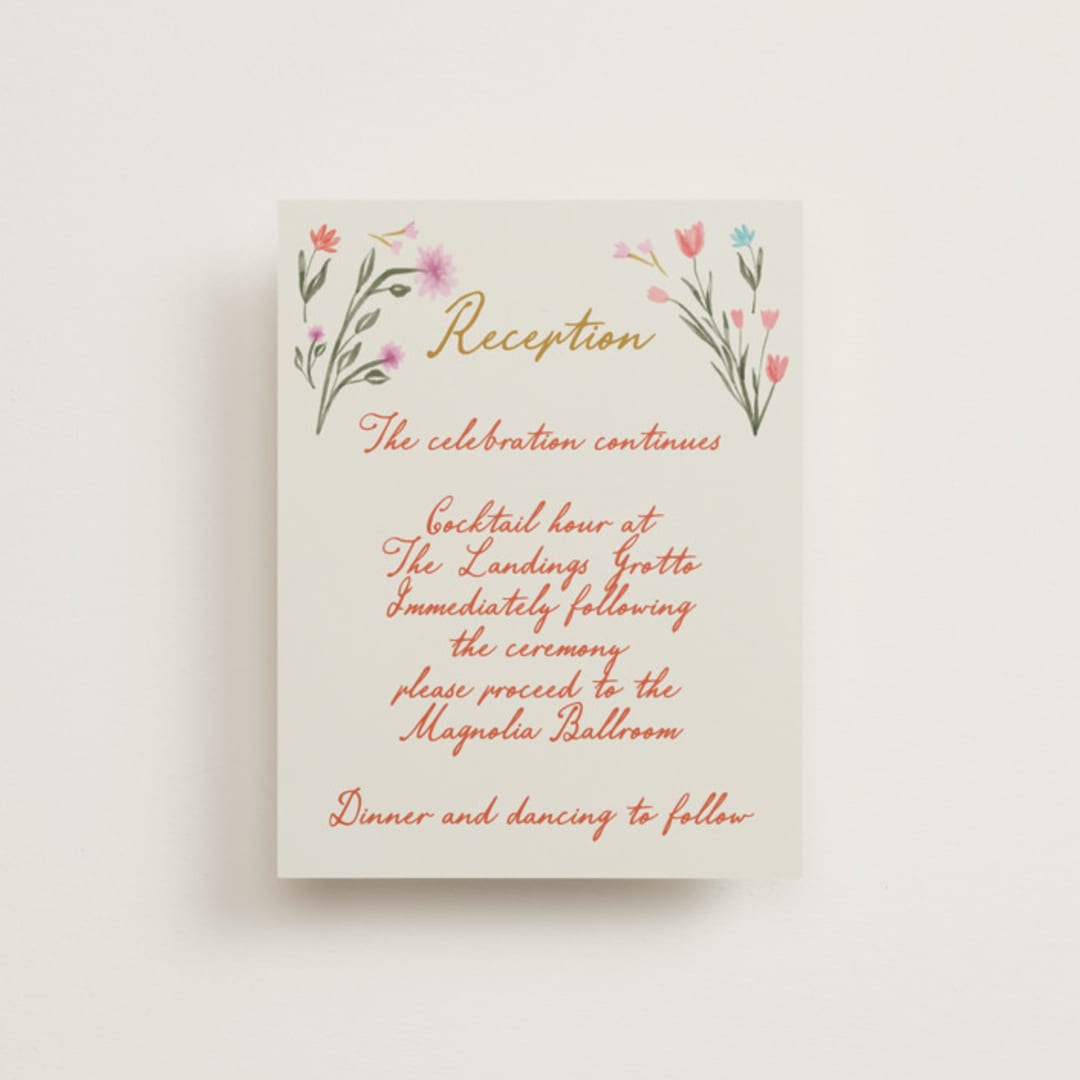 "Chantilly" - Reception Cards in Sunset by Maja Cunningham - Front