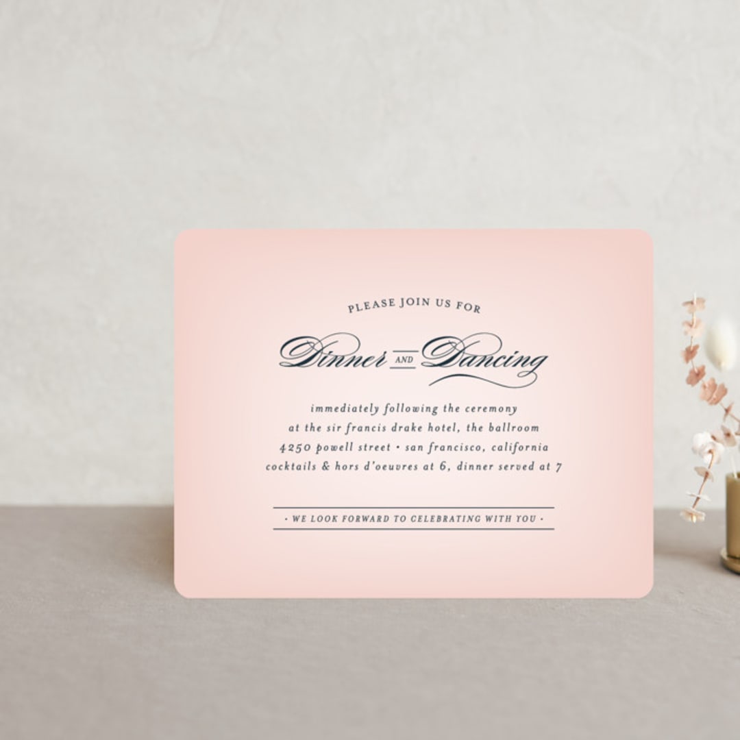 "Big City - San Francisco" - Reception Cards in Blush by Hooray Creative - Front