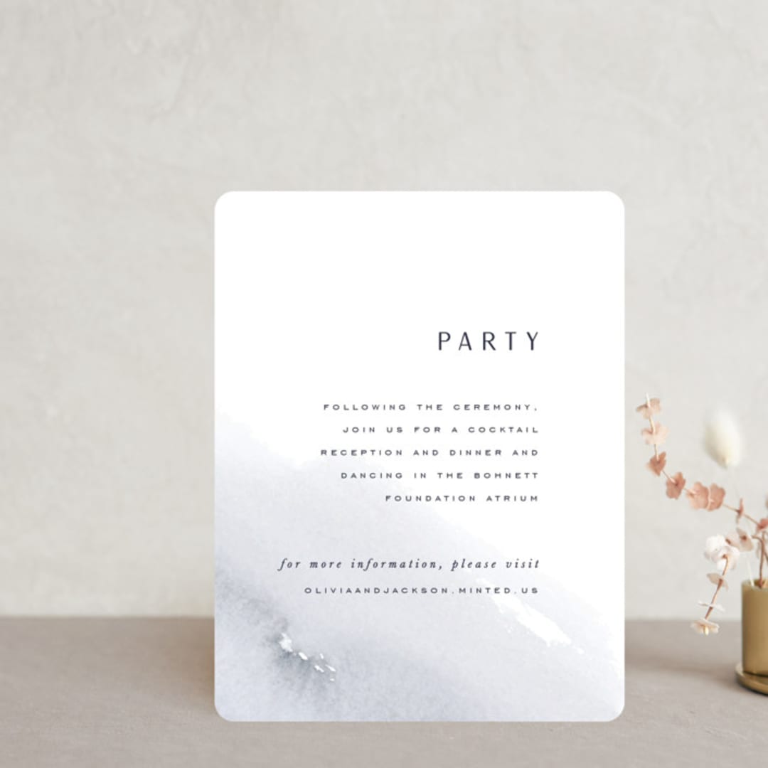 "Blueridge" - Reception Cards in Ocean by Leah Bisch - Front