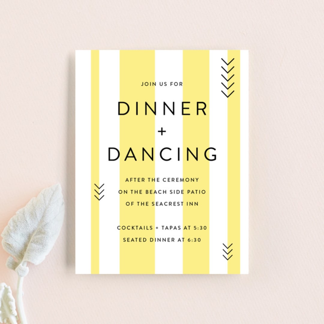 "Direction" - Reception Cards in Lemon by Owl and Toad - Front