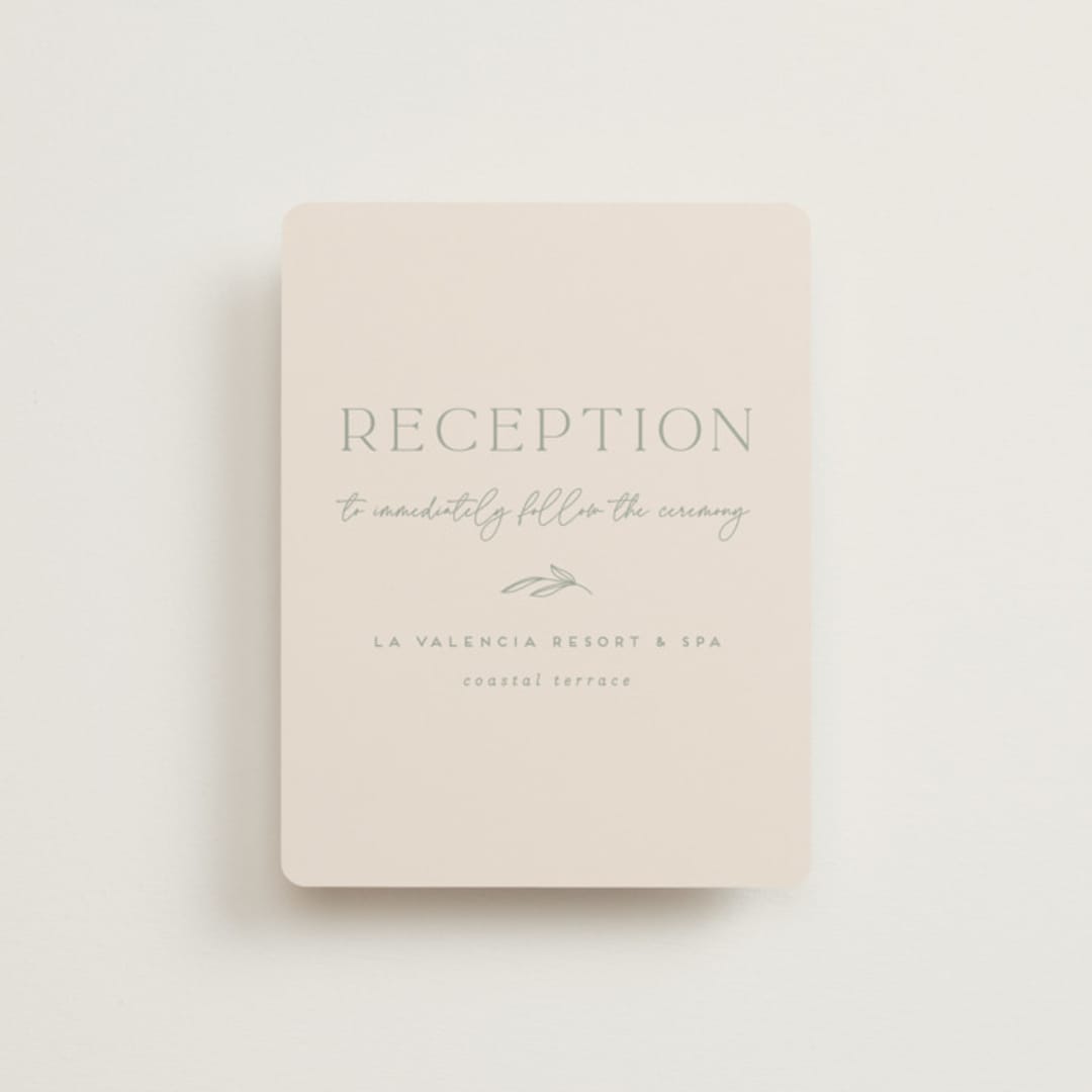 "Soft Arch" - Reception Cards in Sage by Erica Krystek - Front
