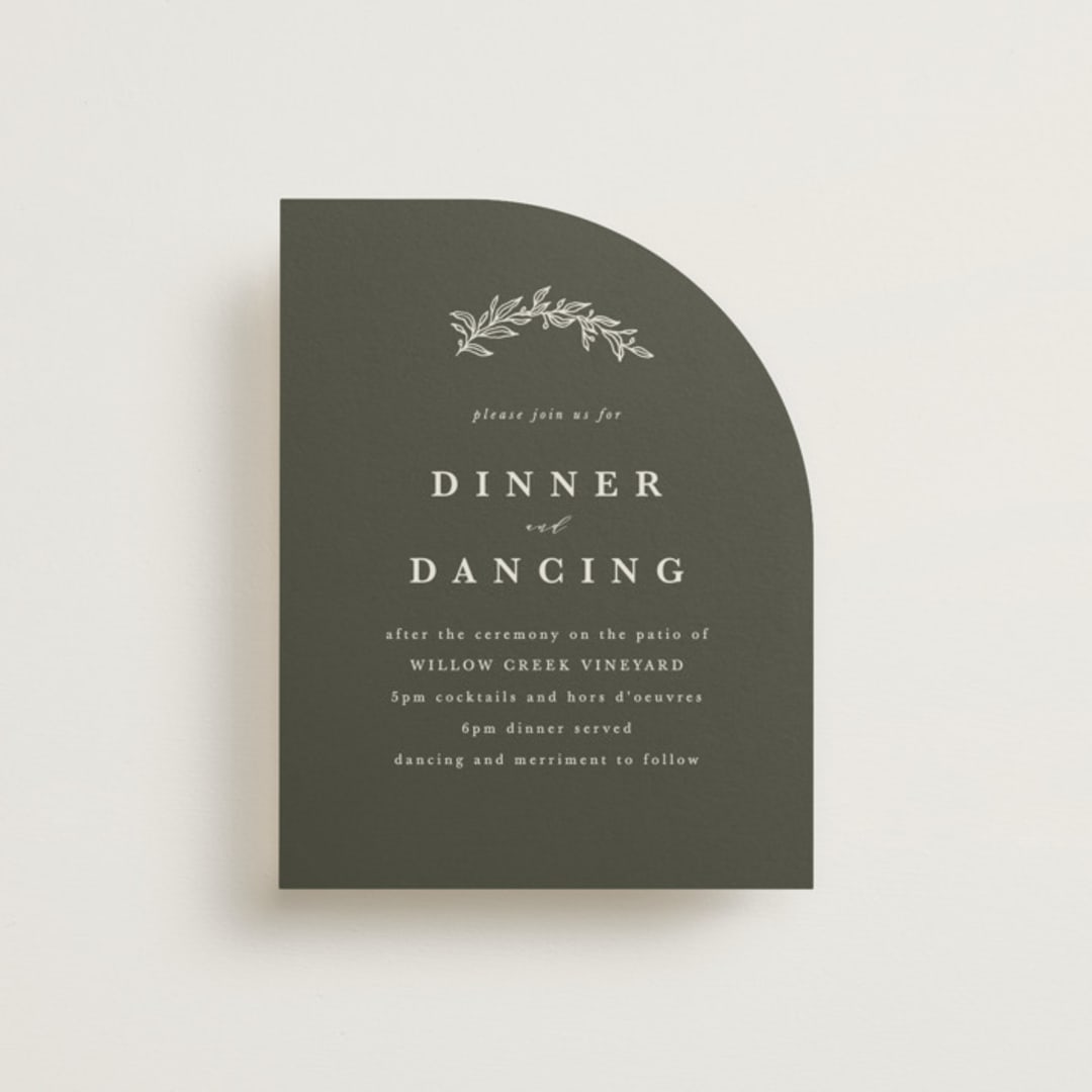 "leafy wreath" - Reception Cards in Cotton by Kate Ahn - Front