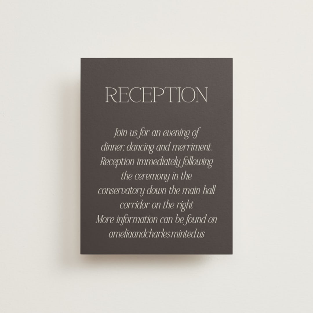 "Modernique" - Reception Cards in Stone by Ashlee Townsend - Front