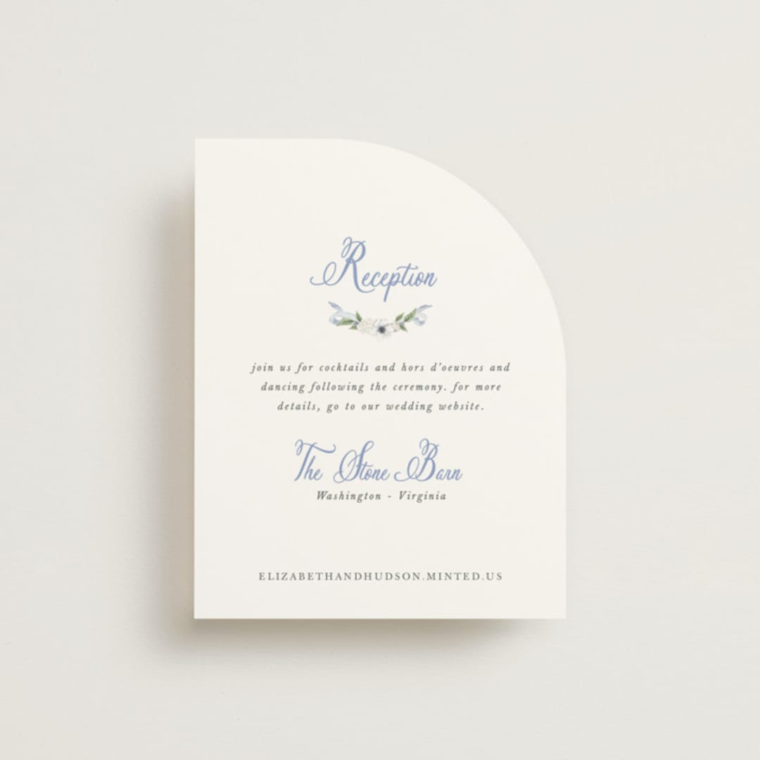 "Sweethearts" - Reception Cards in Periwinkle by Design Lotus - Front
