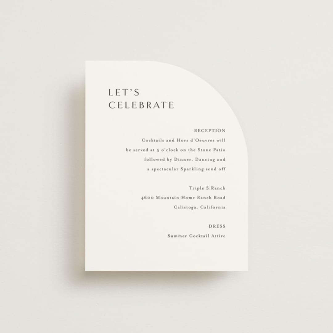 "graceful" - Reception Cards in Onyx by Jennifer Postorino - Front