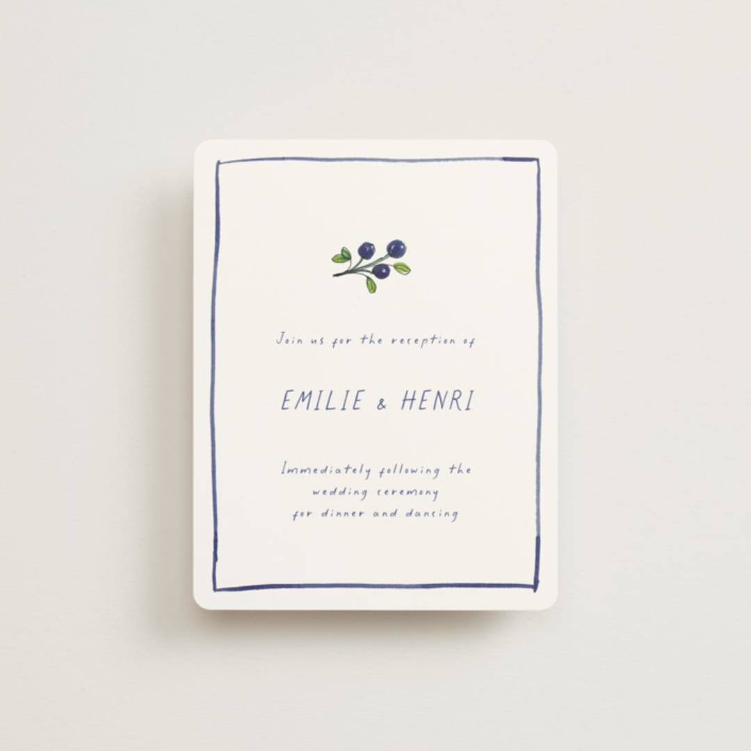 "Blue Bells" - Reception Cards in Cornflower by Mere Paper - Front