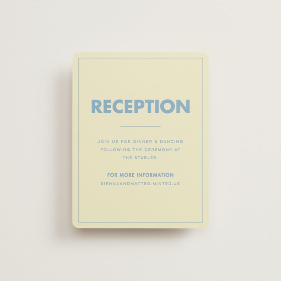 "Sienna" - Reception Cards in Skyblue by Ellen Schlegelmilch - Front