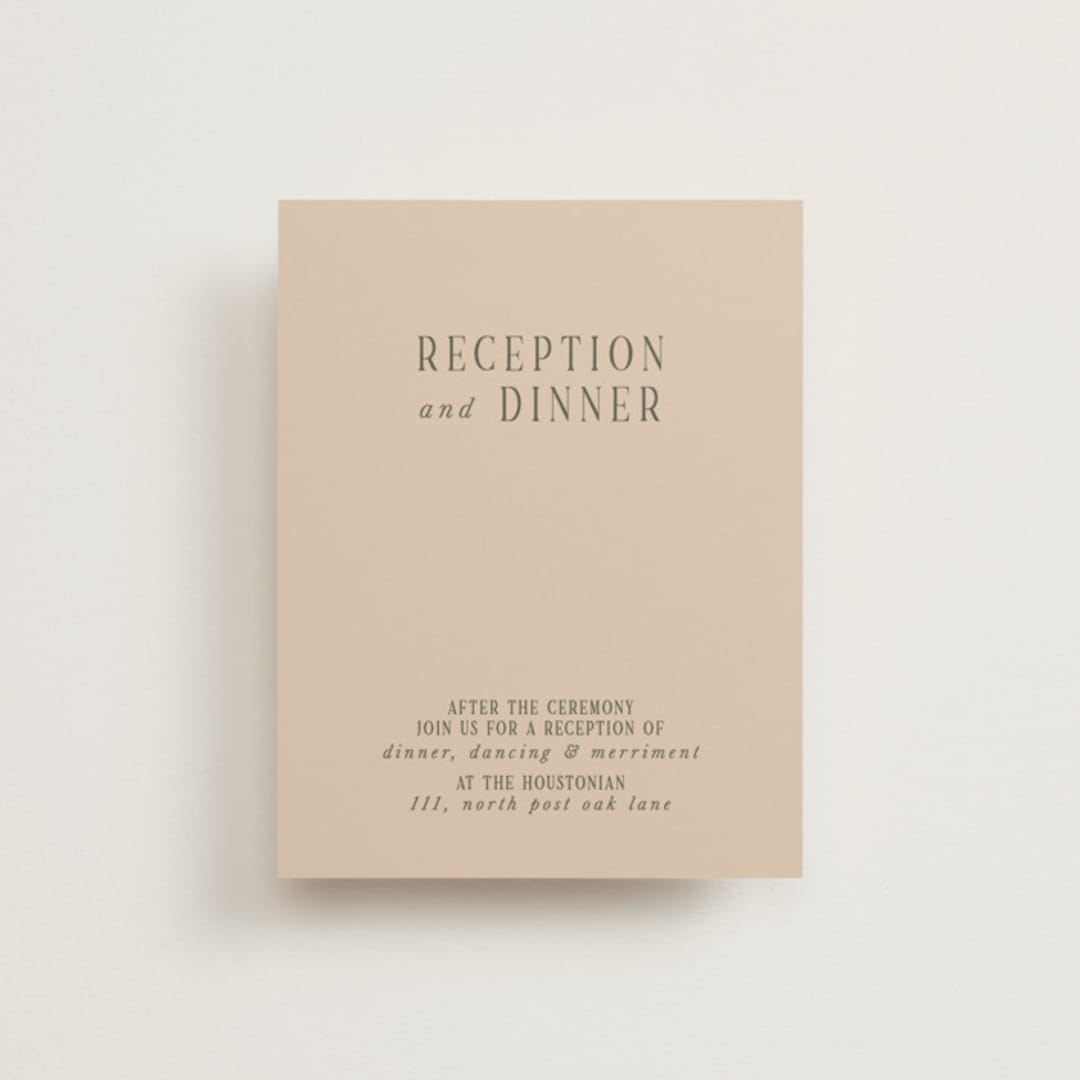 "Fero" - Reception Cards in Blush by Pati Cascino - Front