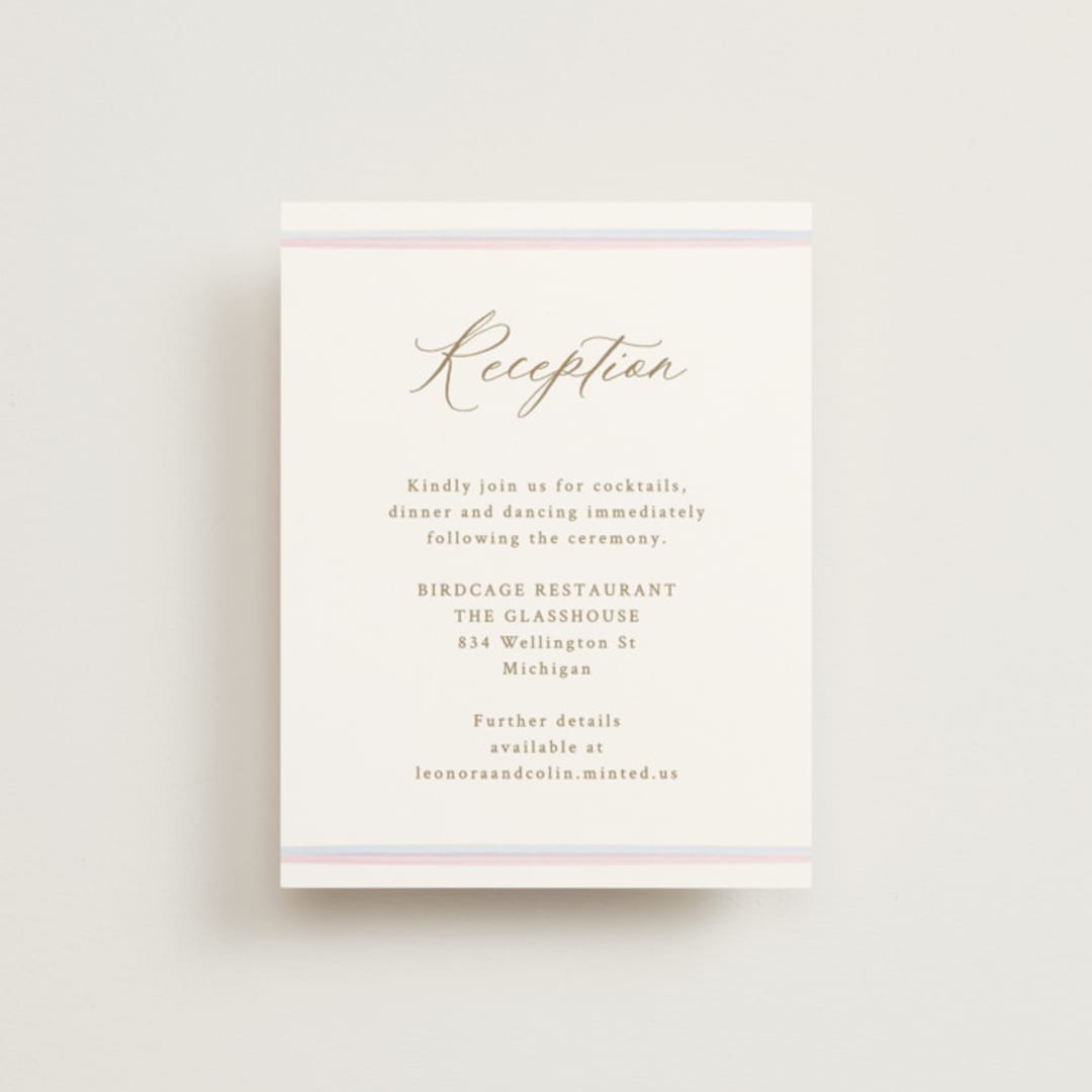 "Vintage Whimsy" - Reception Cards in Peony by Corinne Malesic - Front