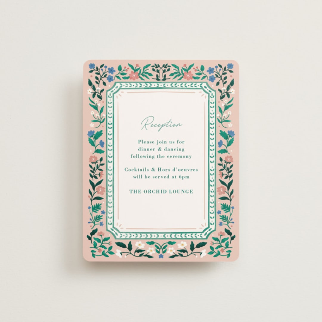 "Le Jardin" - Reception Cards in Petal by Elly - Front