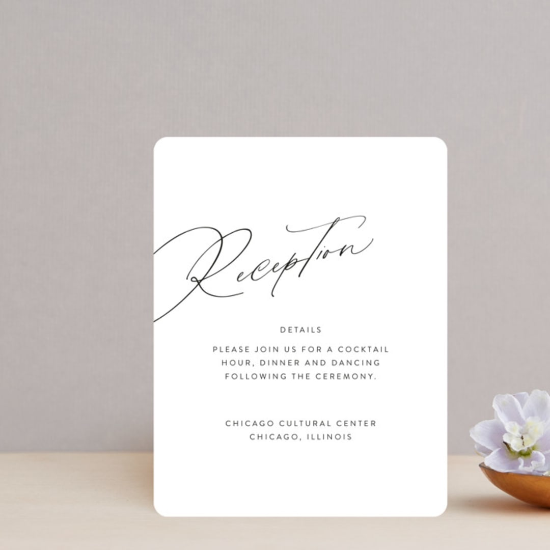 "By Your Side" - Reception Cards in Crest by Design Lotus - Front