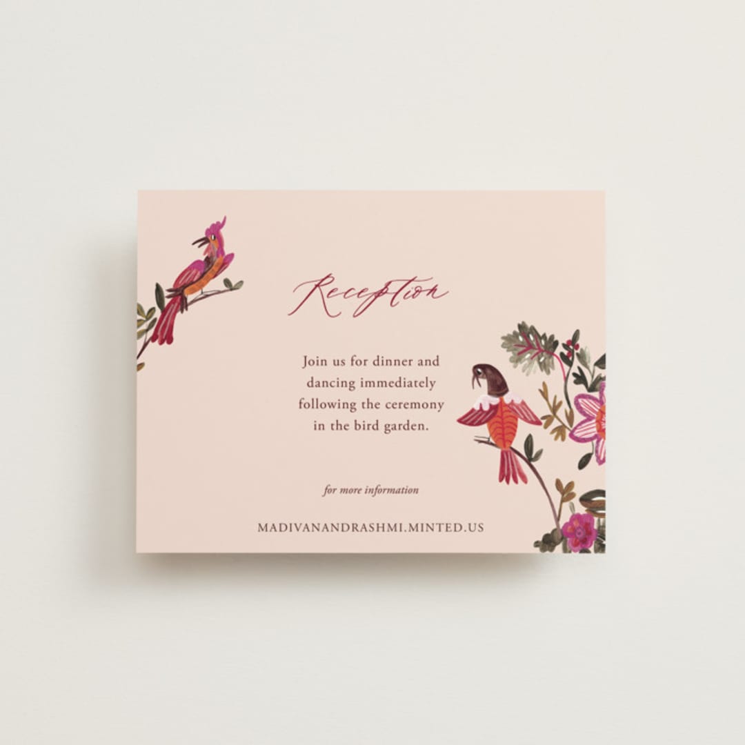 "Indian floral chintz lush" - Reception Cards in Ivory by Caroline Bonne Muller - Front