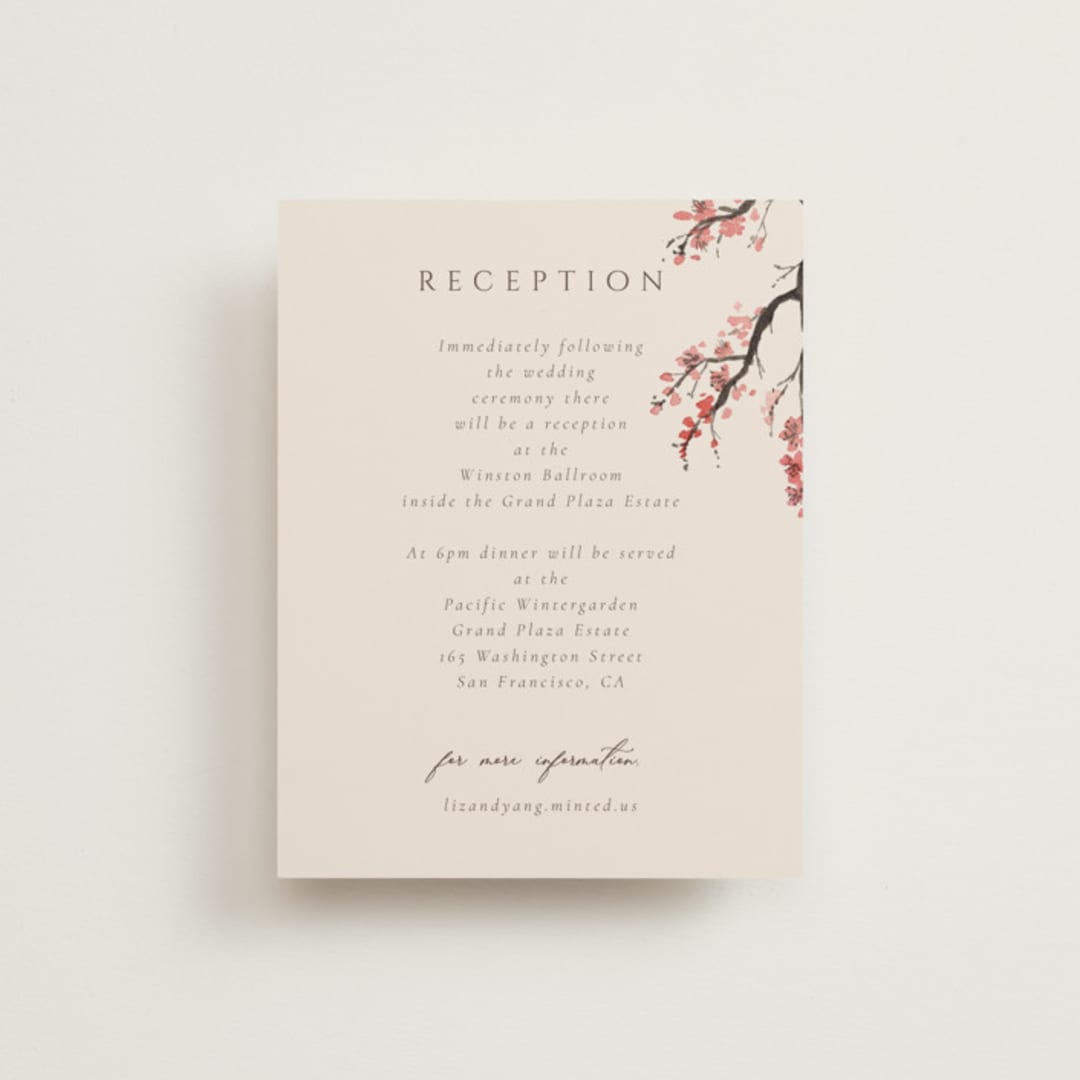 "Blossoms of Love" - Reception Cards in Champagne by frau brandt - Front