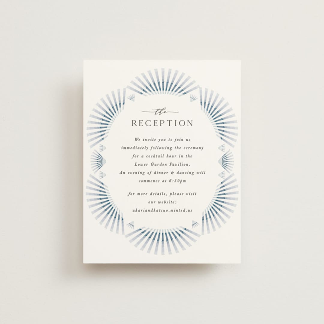 "AKARI" - Reception Cards in Wave by Melanie Kosuge - Front